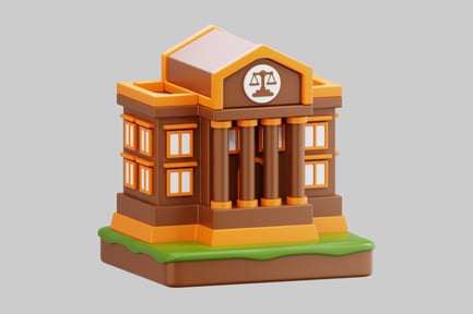 Preview: 3D Stylized Courthouse Building