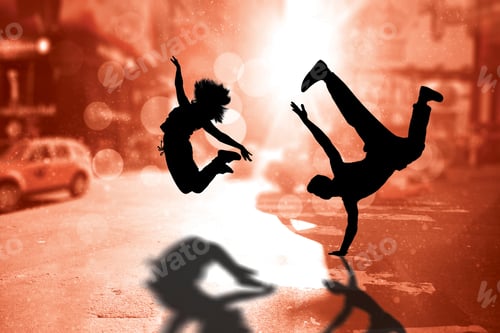 Preview: Cool Break Dancer Against Blurry New York Street