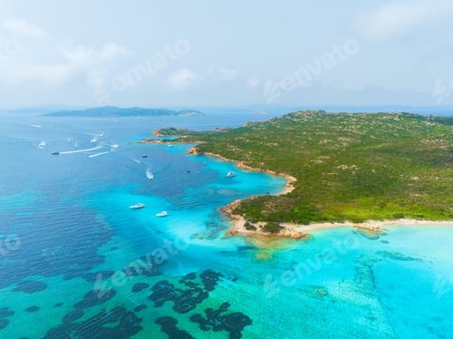 Preview: Sardinia, Maddalena Archipelago. Vacation and holidays. Background, wallpaper, postcard.