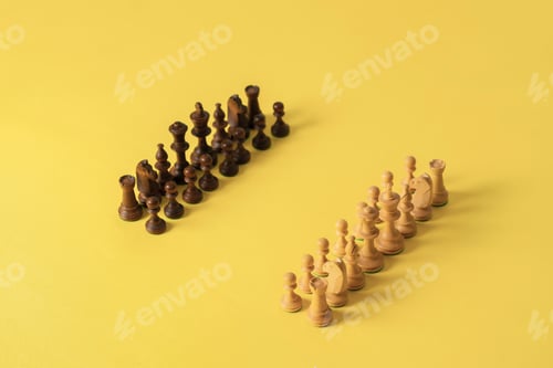 Preview: a chess start position before fight, abstract business success concept
