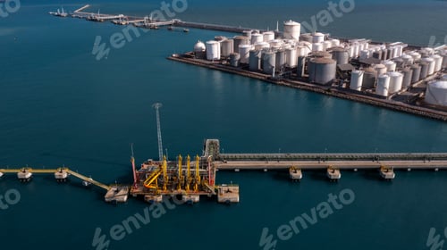 Preview: Aerial view oil and gas depot industrial facility for storage logistic petrochemical product.