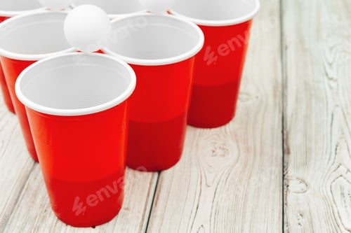 Preview: Cups for game Beer Pong on the table