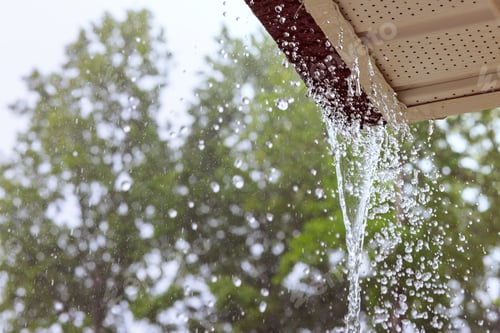 Preview: During heavy rain, water comes from the over gutters