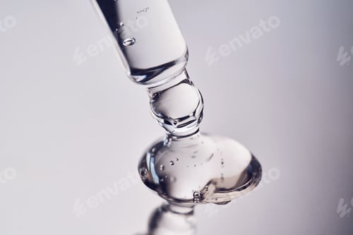 Preview: Pipette with cosmetic gel or serum close-up.
