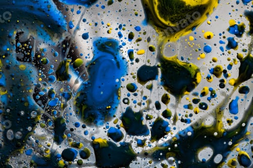 Preview: Colored abstract background.Ink Bubbles In Water. Abstract colorful paint.