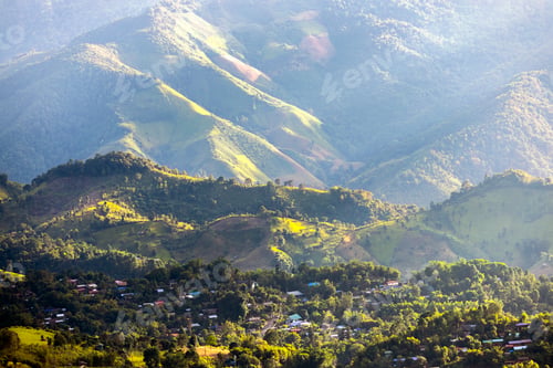 Preview: Landscape of Morning Mist with Mountain Layer at north of Thailand.