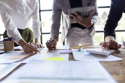 Preview: Meetings to discuss investment advisors together analyzing financial data.