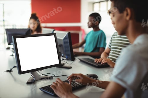 Preview: Students using computer in classroom