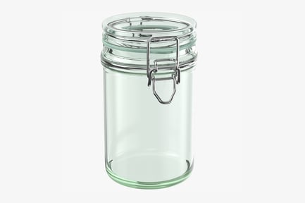 Preview: Clear Glass Jar with Metal Clasp