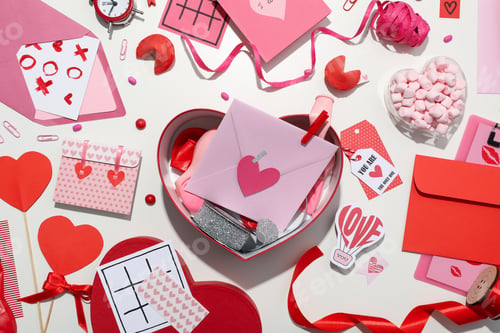 Preview: Concept of Valentine's day, day of lovers, top view