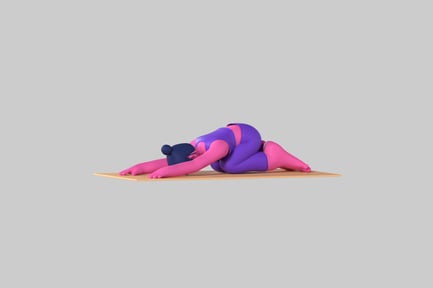 Preview: Cartoonish yoga child's pose character