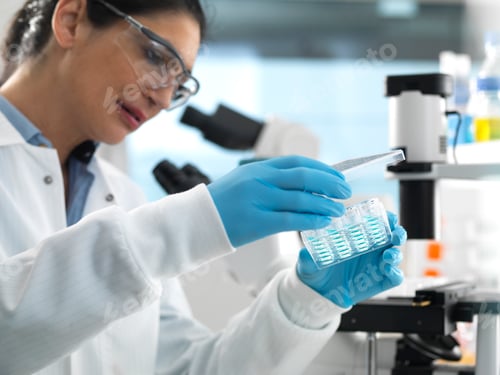 Preview: Biotech Research, Scientist with samples