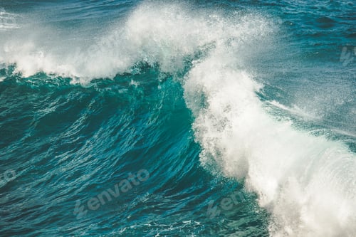 Preview: Close-up splashing, dropping ocean wave. Bali