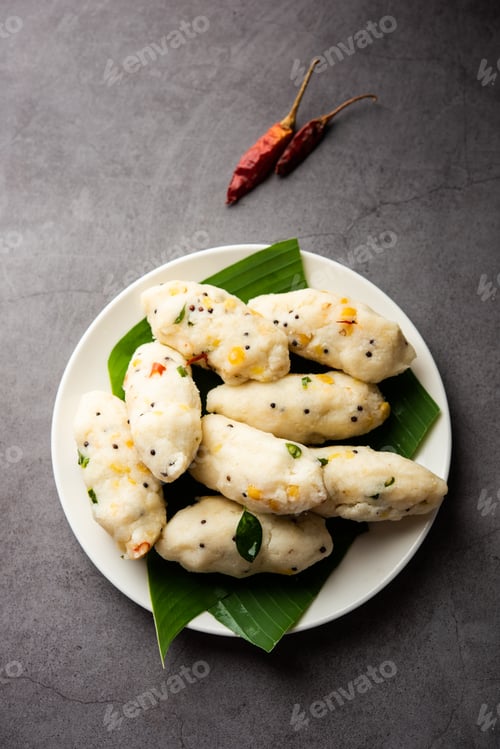 Preview: Kozhukatta Pidi is a steamed snack food from kerala rice flour with finger impressions