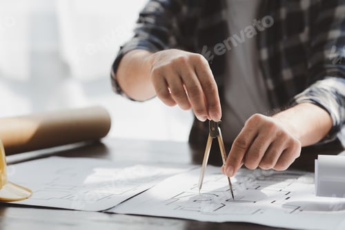 Preview: Architects and engineers are working together to edit the draft house plan that was designed after i