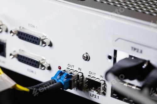 Preview: Close-Up Of Connected Wires In Socket At Sever Room