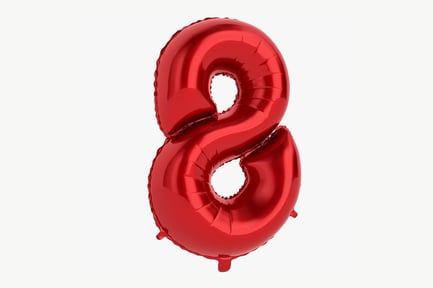 Preview: Red Foil Number Eight Balloon