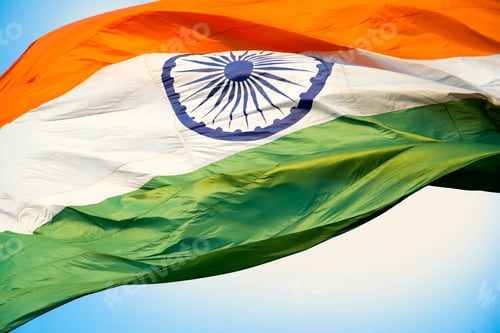 Preview: Close-up shot of wavy Indian flag