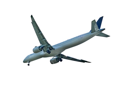 Preview: Airplane white and red isolated on white background with clipping path. Element for design.