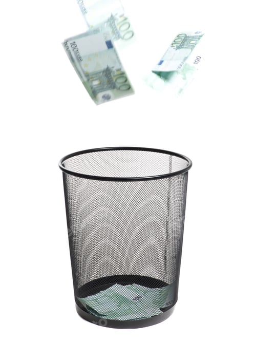 Preview: money flying into the trash