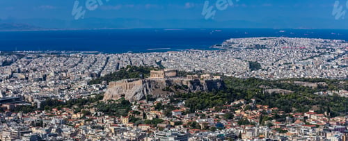 Preview: Athens, Greece. Athens Acropolis and city aerial view from Lycavittos hill