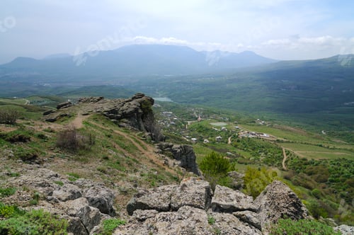 Preview: Trees grow on top of rocky mountain