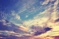 Preview: Color toned beautiful cloudscape at sunset