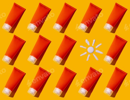 Preview: Sunscreen SPF sunblock cream on yellow background