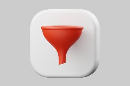 Preview: Red funnel shape on white icon