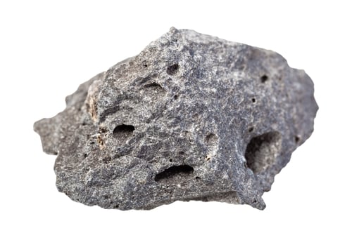 Preview: unpolished gray Basalt rock isolated on white