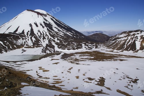 Preview: Tongariro snowy volcano, in New Zealand.