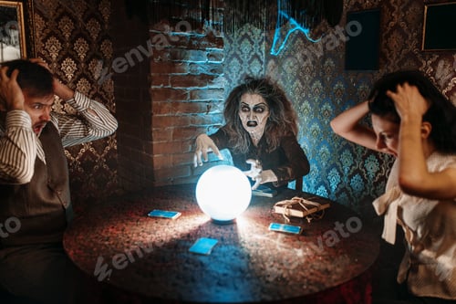 Preview: Witch reads scary spell over a crystal ball