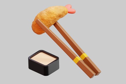Preview: 3D Japanese Tempura With Chopsticks