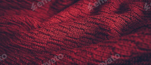 Preview: Beautiful knitted texture of red sweater. Close up background