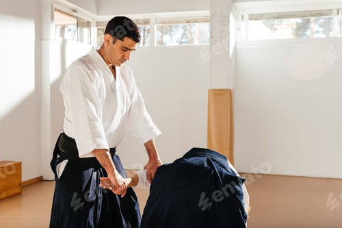 Preview: Martial Arts Black Belt Demonstrating Arm Joint Control