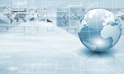 Preview: Blue Globe On The Digital Technology Background