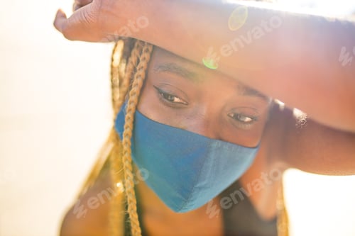 Preview: latin brazilian woman in yellow hoody with yellow pigtails dreadlocks i