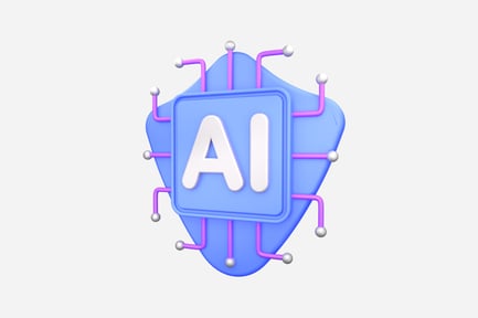 Visualização: Ilustração 3D de proteção de IA