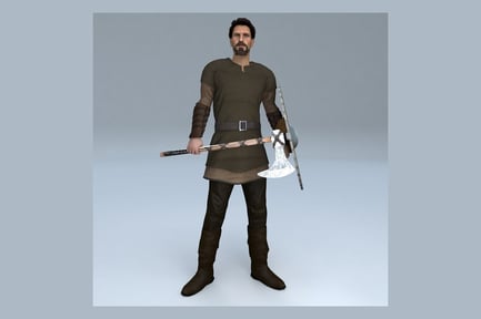 Preview: Viking Warrior Rigged with Axe and Shield