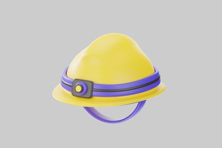 Preview: Yellow hard hat with strap