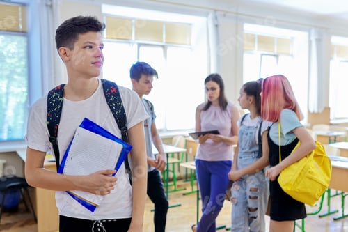 Preview: Teenagers Studying Together in a Classroom Environment