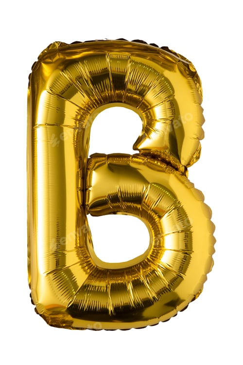 Preview: Gold Foil Balloon Letter B isolated