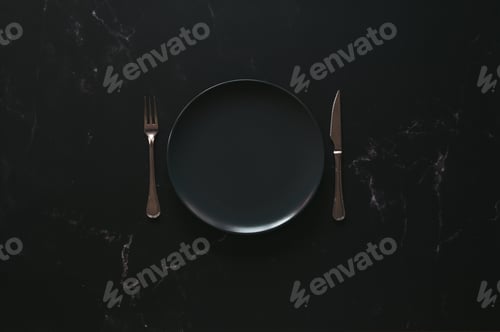 Preview: Mockup of an empty plate against a luxurious background