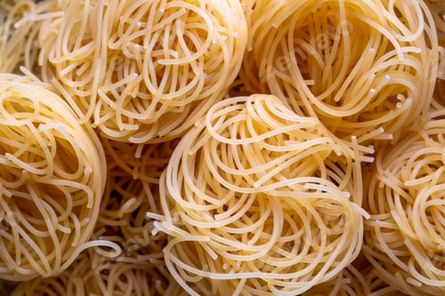Preview: Dry Italian pasta fidellini, selective focus