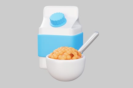 Preview: Cereal bowl with milk carton