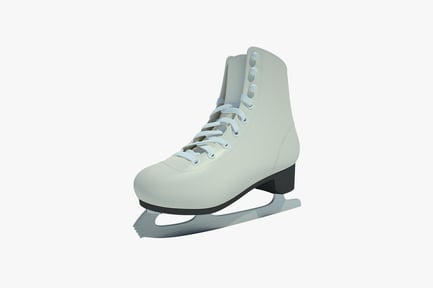 Preview: White figure skating boot with laces and black sole