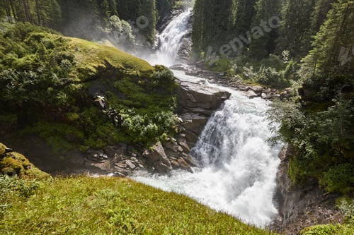 Preview: Krimml waterfalls. Nature landmark in Salzburg region. Austrian scenery highlight