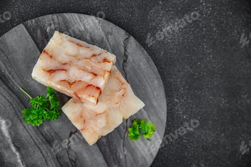 Preview: fish briquette raw fillet seafood cooking defrost appetizer meal food snack on the table copy space