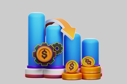 Preview: Business chart with gears and coin