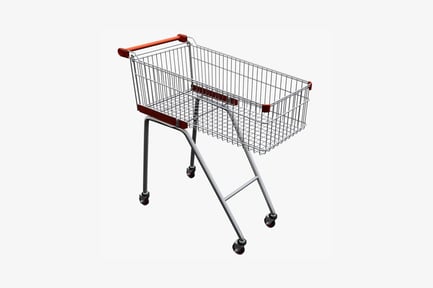 Preview: Wire shopping cart with red handles